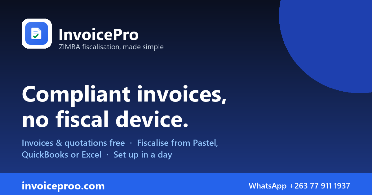 Zim Invoice ZIMRA Fiscalisation & Invoicing Software | InvoicePro Zimbabwe